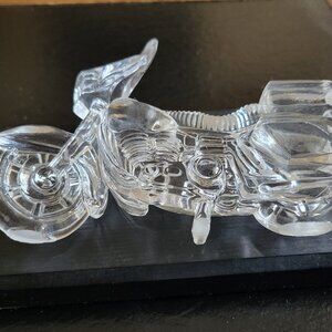 Hofbauer Crystal Motorcycle, Germany 1987, Vintage Harley Davidson Paperweight